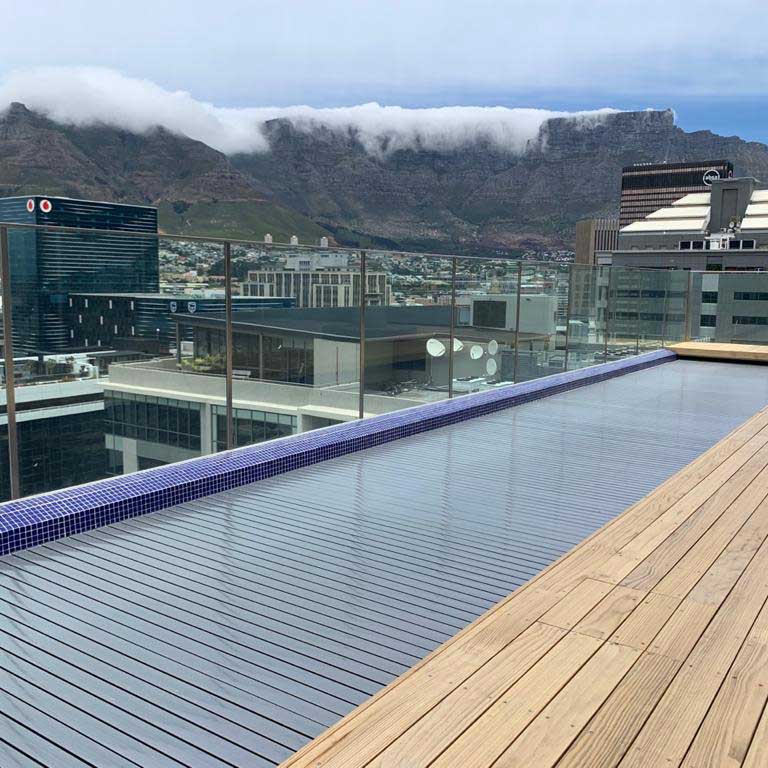 Dual waterproofed reinforced fibreglass shell with Automated cover.